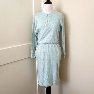 Vintage Positive Attitude Seafoam green knee-length sweatshirt dress. Size 2P.